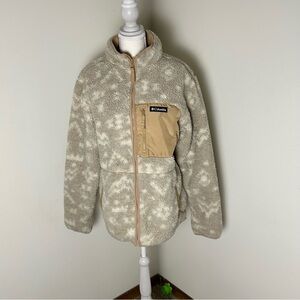 Columbia Beige Fleece Jacket with Tan Accent